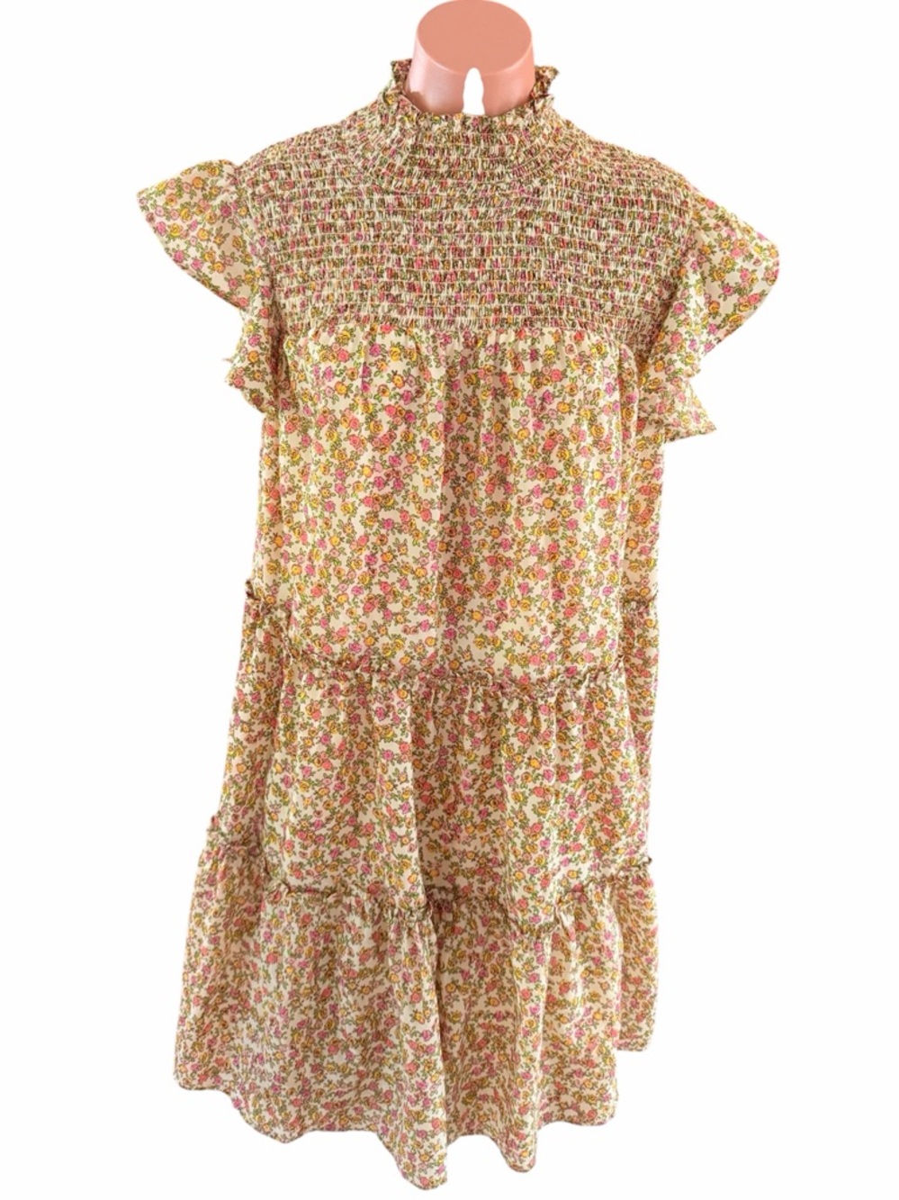 NWOT Maison Tara Smocked Floral Dress with ruching size 16W